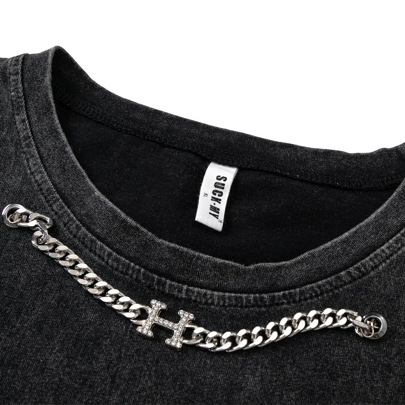 Halloy™ Retro Worn Looking Washed-out Sleeveless T-shirt