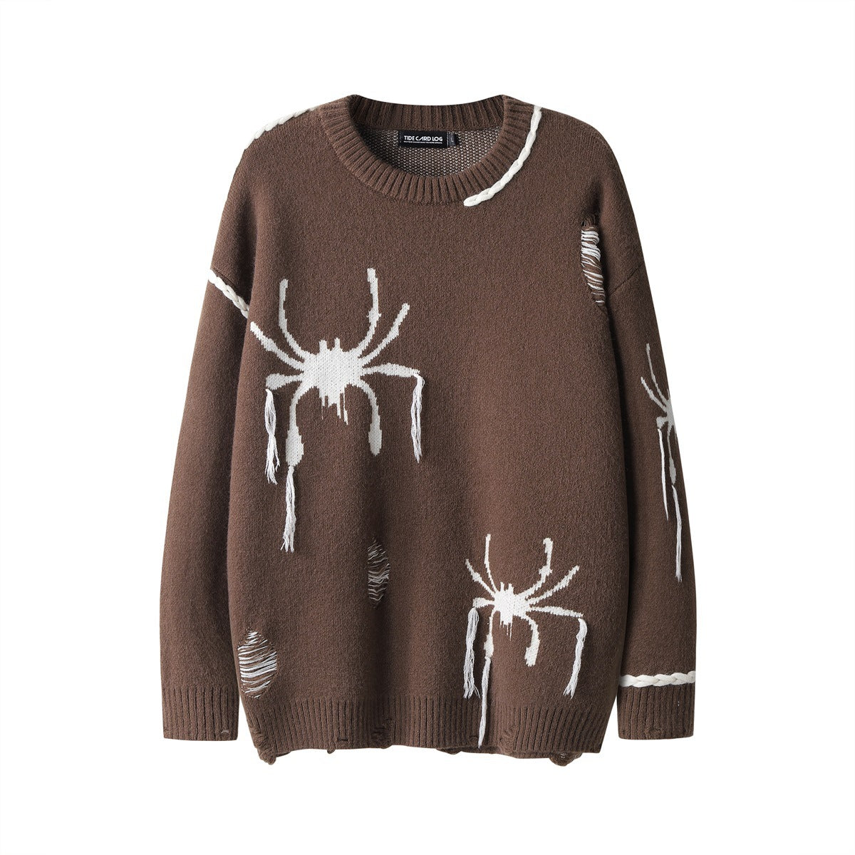 Halloy™ Spider Jacquard Burr Contrast Sweater