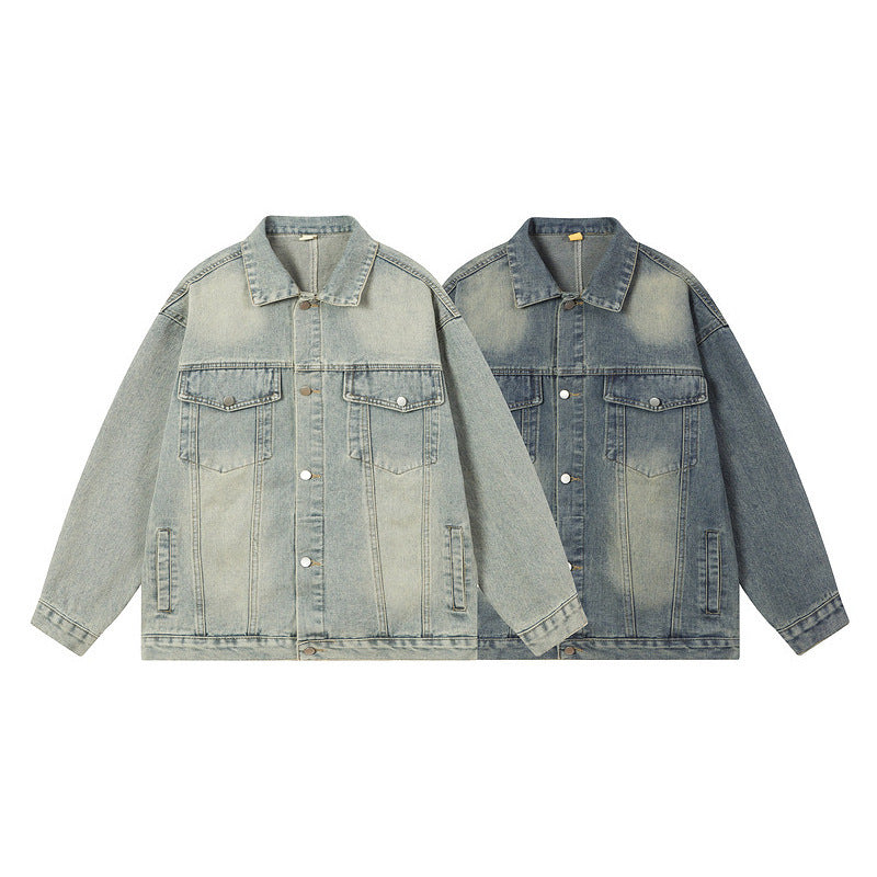 Halloy™ Washed Light Color Denim Jacket