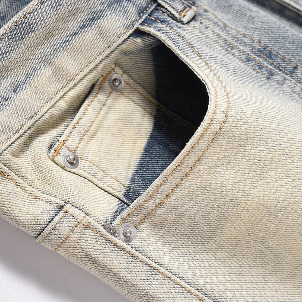 Halloy™ Washed And Worn Inkjet Flared Jeans