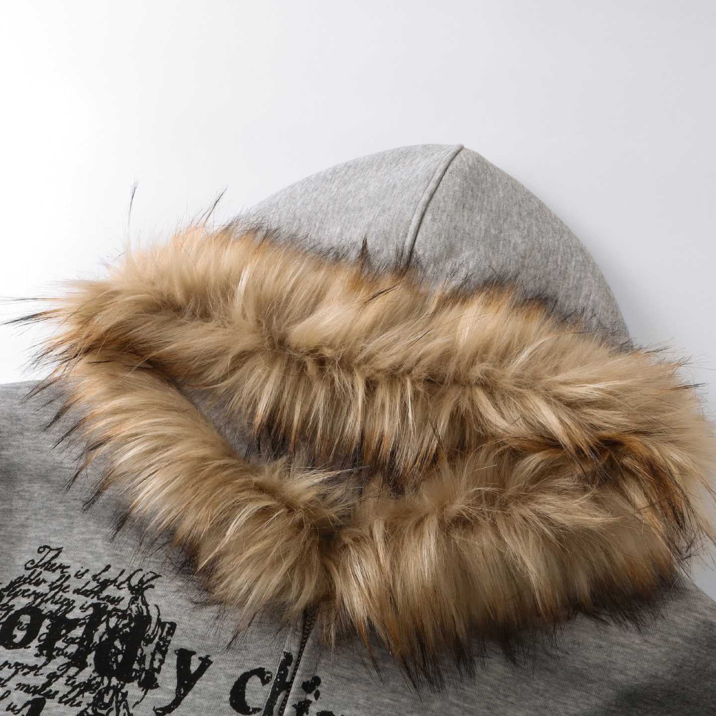 Halloy™ Printed High Street Fur Hoodie Coat