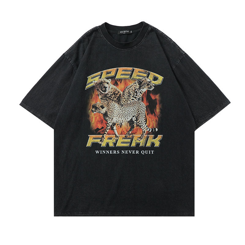 Halloy™ Retro Personality Vintage Printed T-shirt
