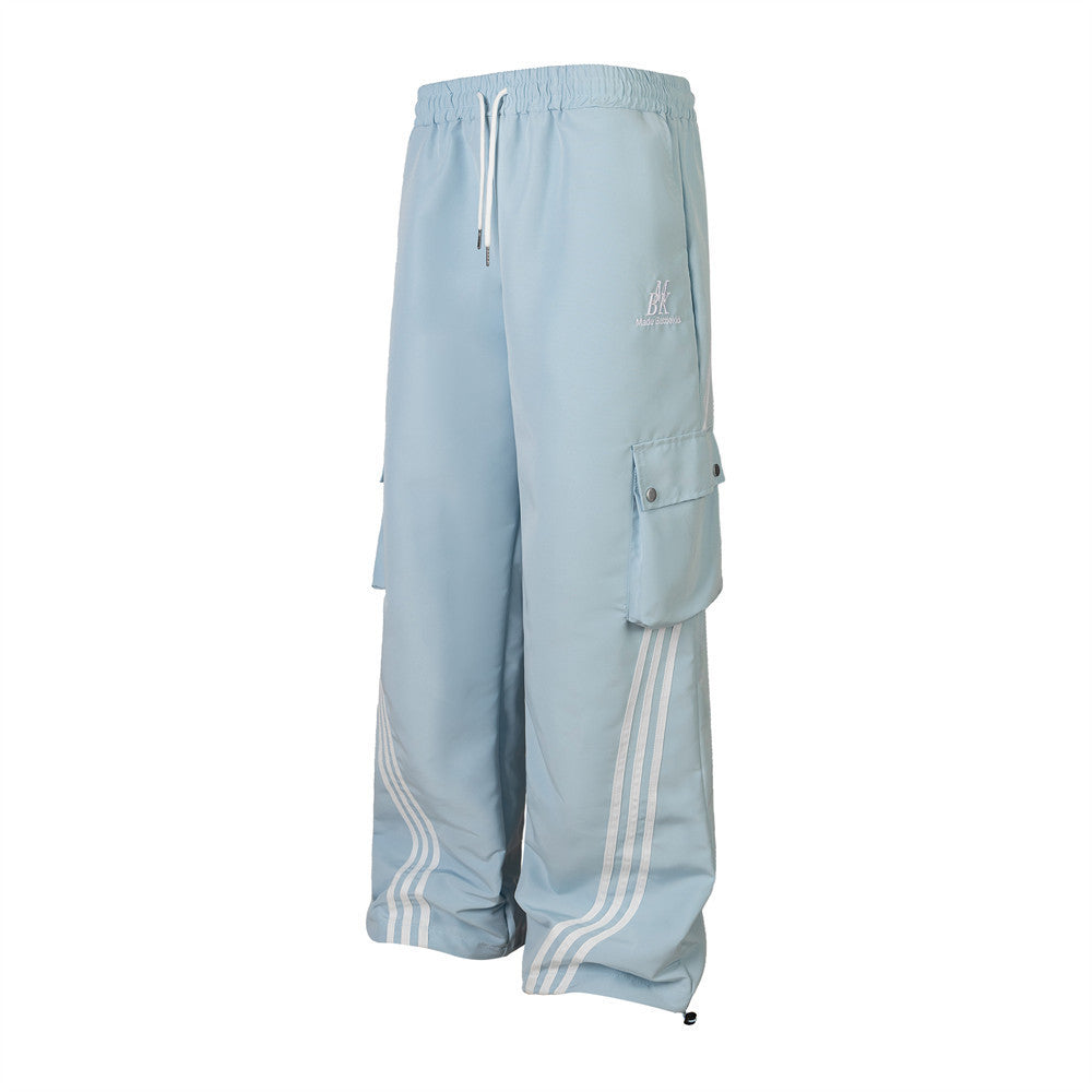Halloy™ Side Striped Three-bar Loose Wide-leg Pants