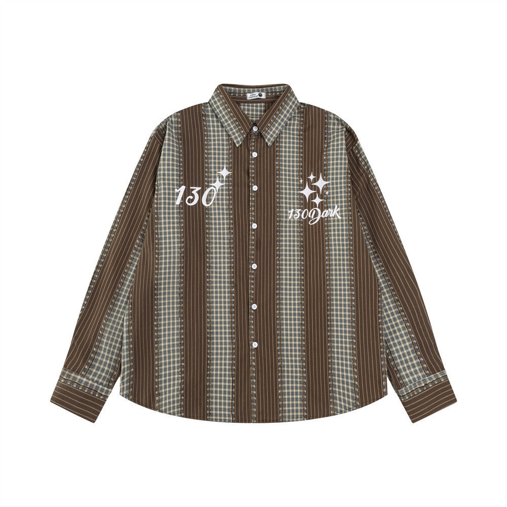 Halloy™ Color-contrast Check Long Sleeve Shirt