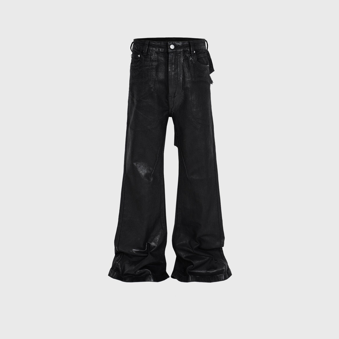Halloy™ Black Wax Coated Flare Jeans