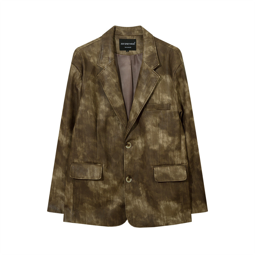 Halloy™ PU Leather Suit Jacket
