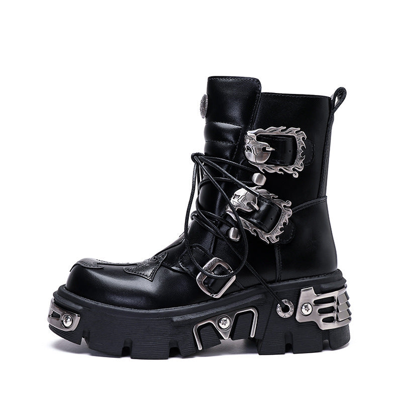 Halloy™ Retro Casual Punk Workwear High Leg Boots