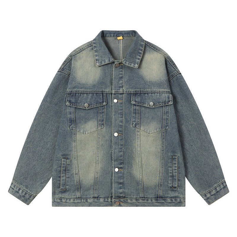 Halloy™ Washed Light Color Denim Jacket