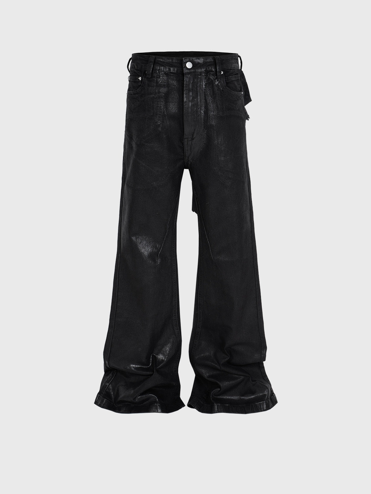 Halloy™ Black Wax Coated Flare Jeans