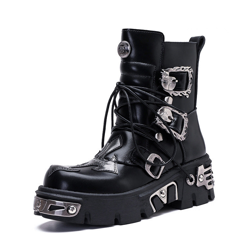 Halloy™ Retro Casual Punk Workwear High Leg Boots