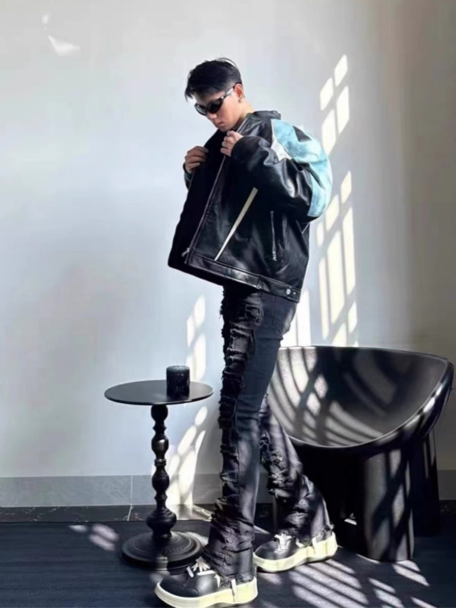 Halloy™ Leather Motorcycle Jacket