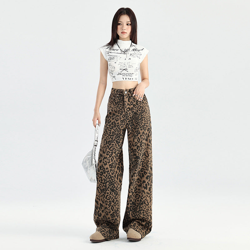 Halloy™ Retro Minority Leopard Jeans