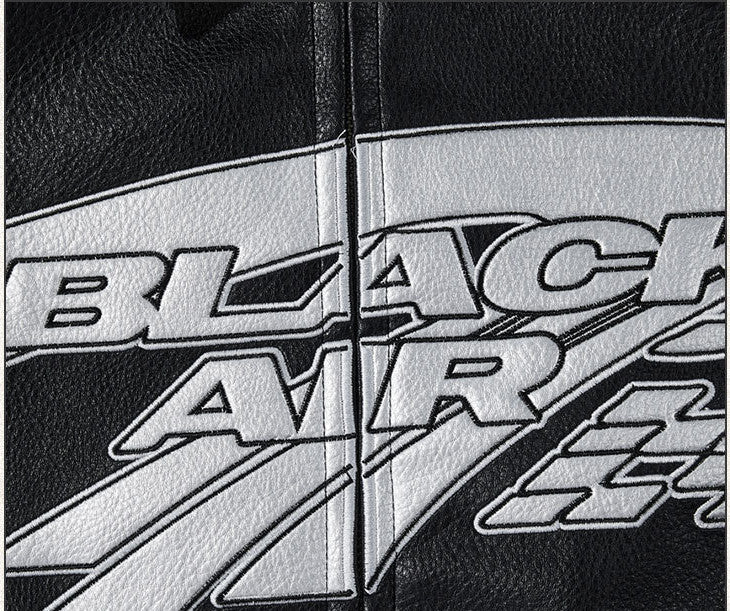 Halloy™ "BLACK AIR" Racing PU Leather Jacket