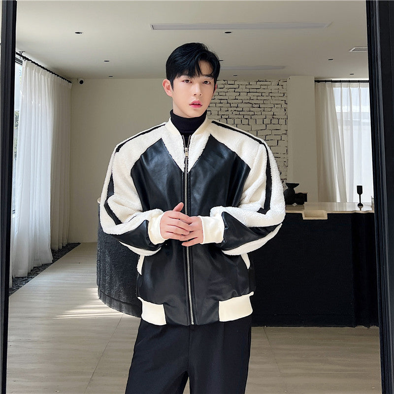 Halloy™ Leather Lambswool Jacket