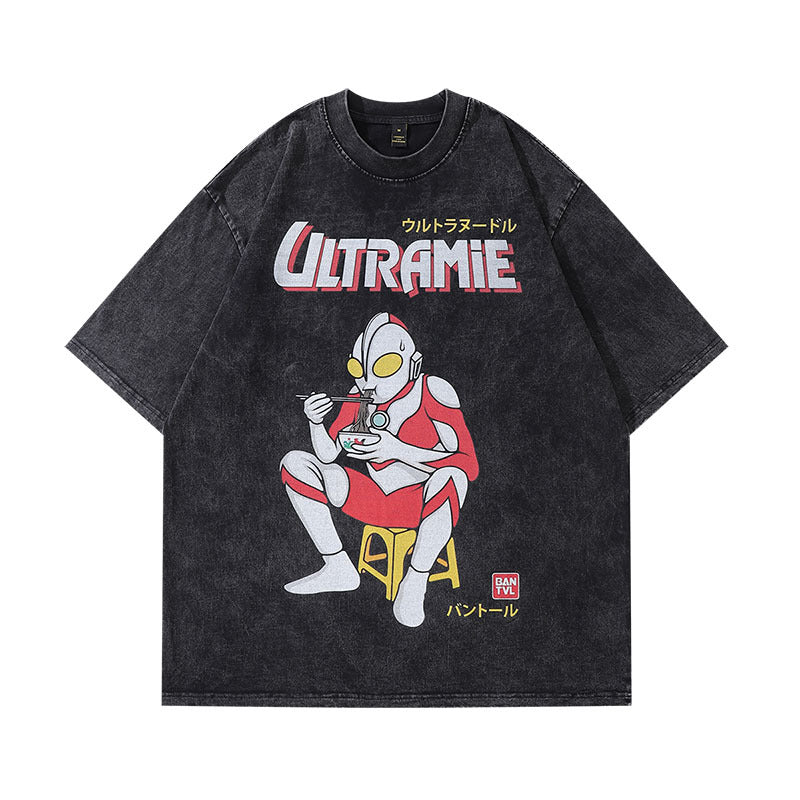 Halloy™ Vintage Printed Oversize Distressed T-shirt