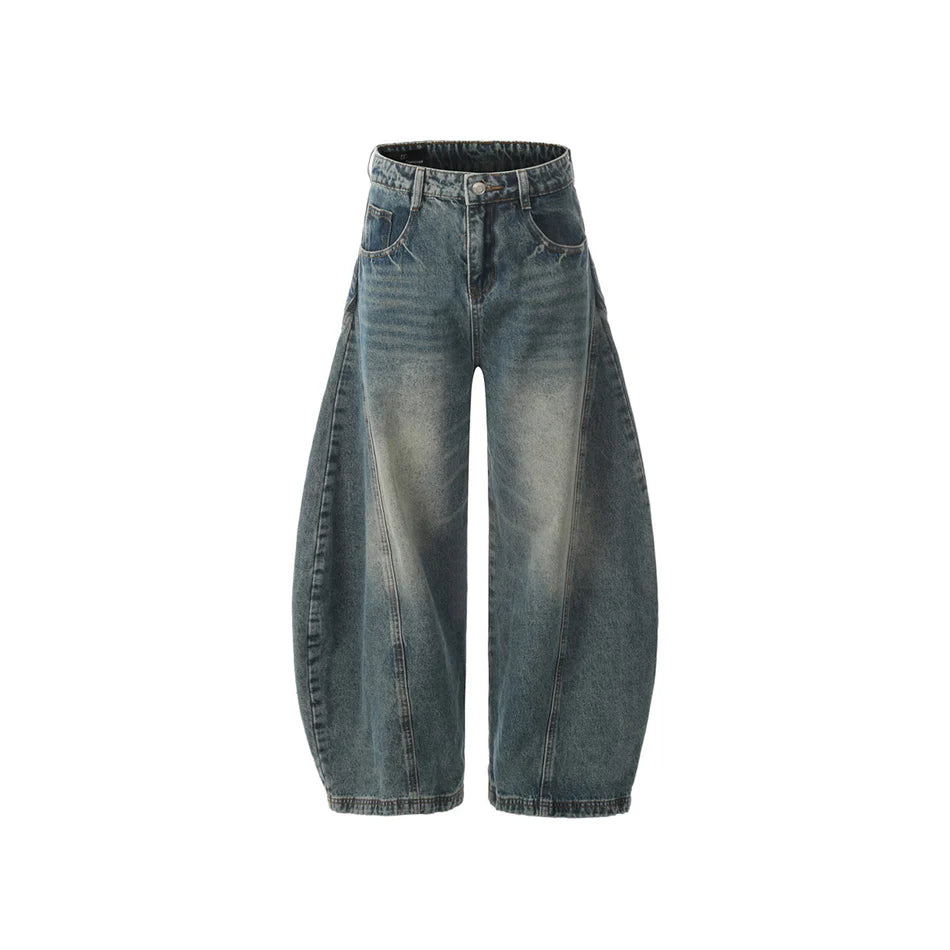 Halloy™ American Retro Washed Curved Jeans