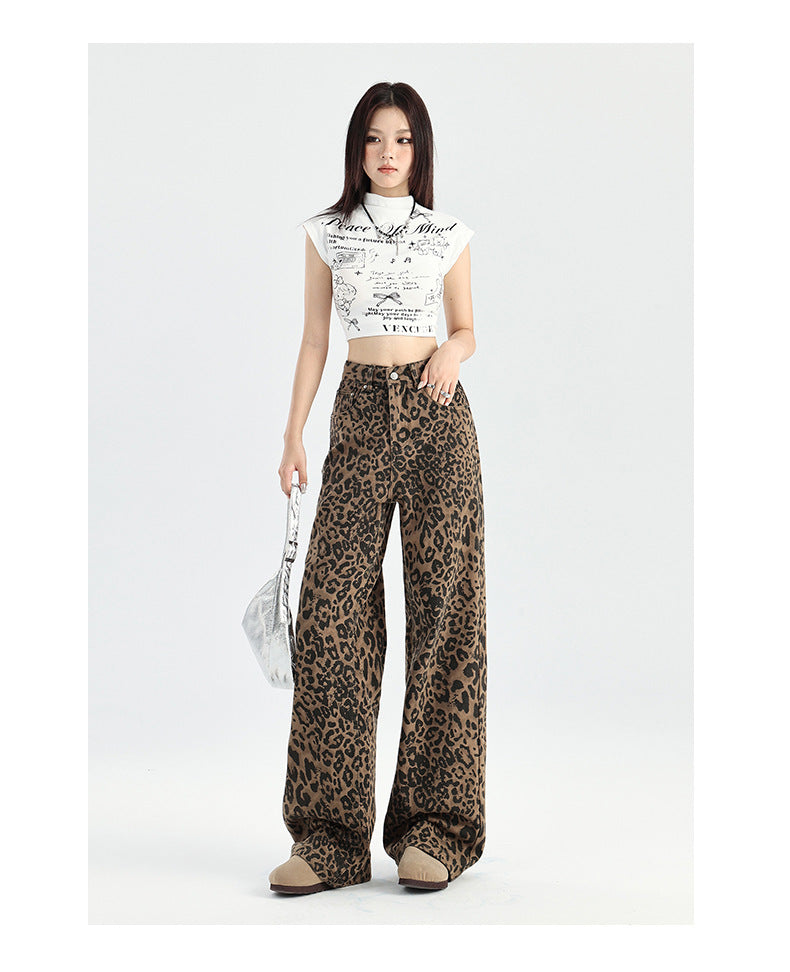 Halloy™ Retro Minority Leopard Jeans