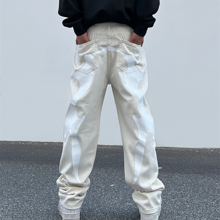 Halloy™ Vintage Letter Printed Jeans