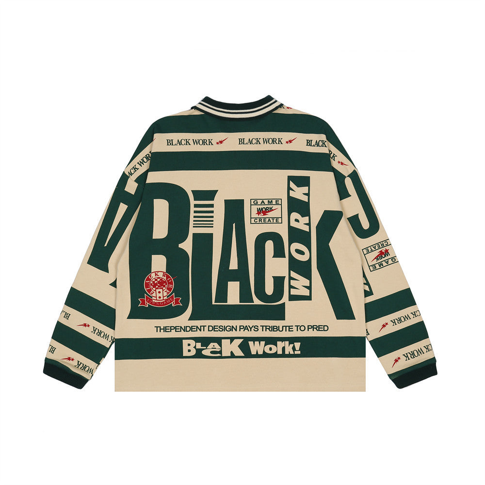 Halloy™ Harajuku Lapel Pullover Long Sleeve Jersey
