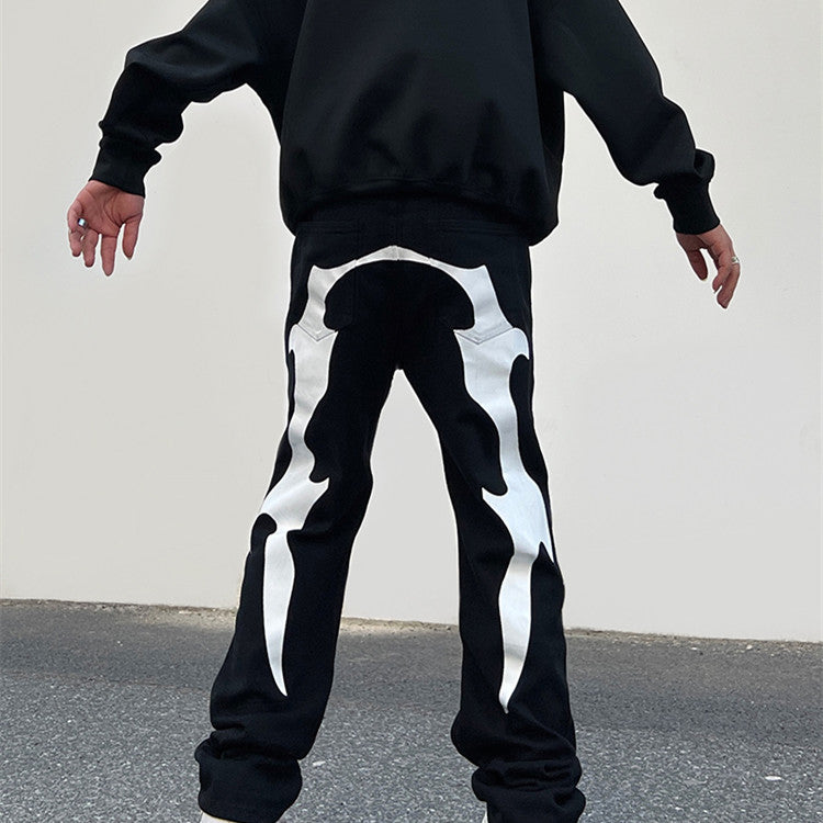 Halloy™ Vintage Letter Printed Jeans