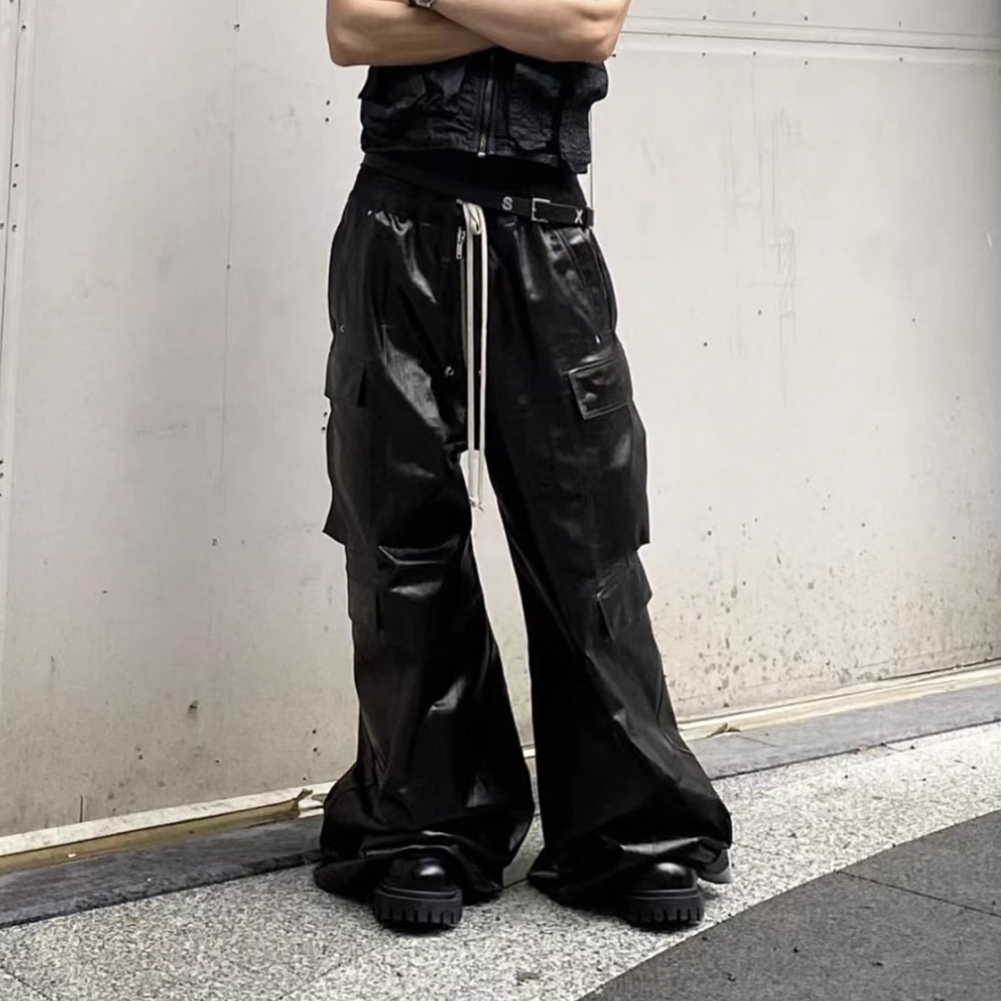 Halloy™ Bright Coated Black Opium Pants