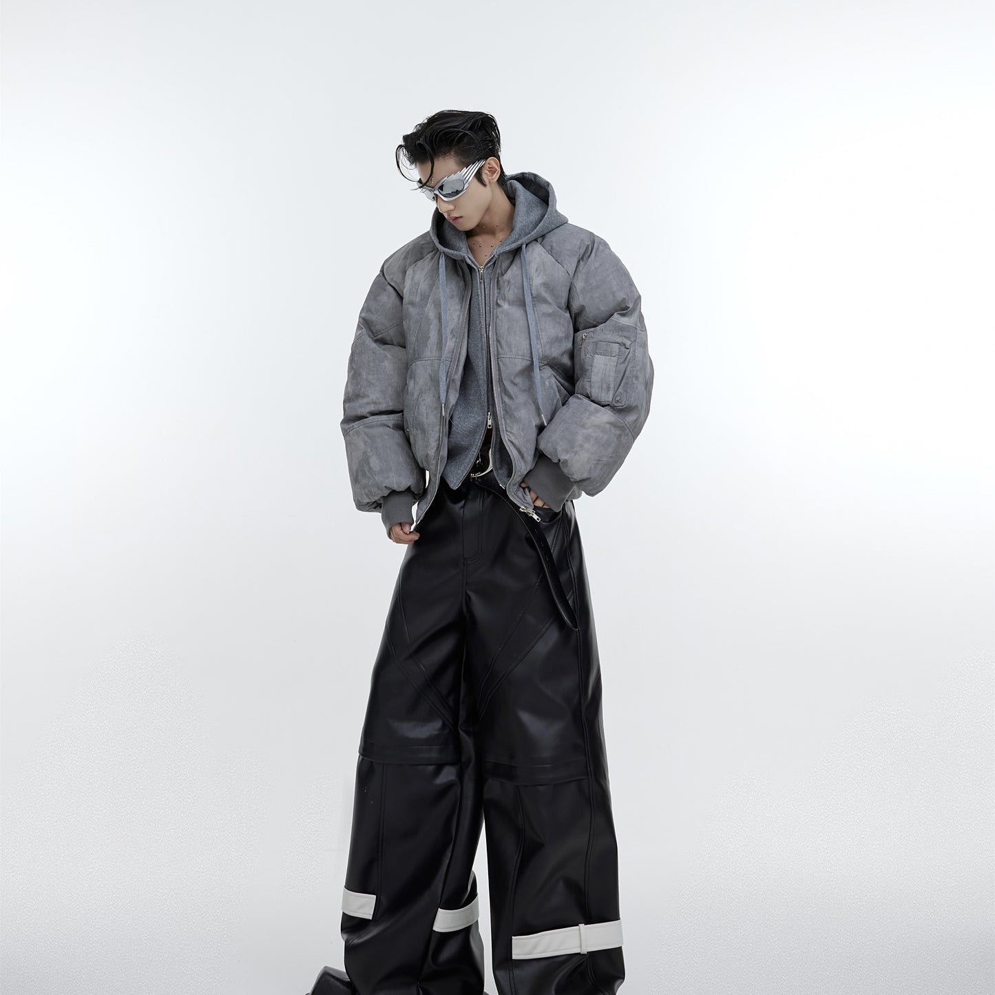 Halloy™ Vintage Two-Piece Patchwork Cotton Hoodie Jacket