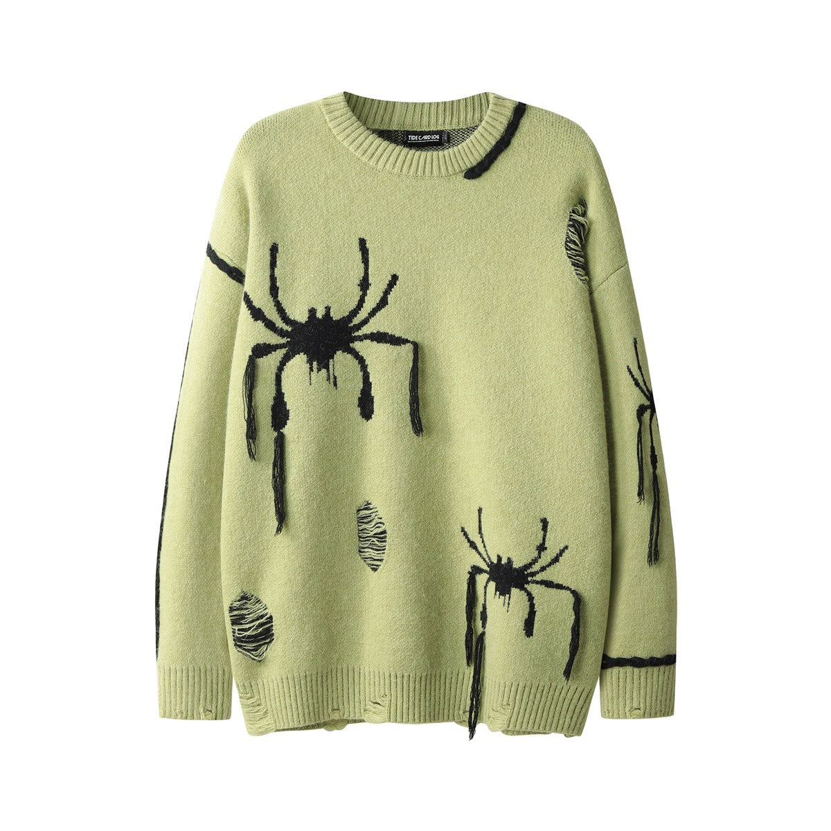 Halloy™ Spider Jacquard Burr Contrast Sweater