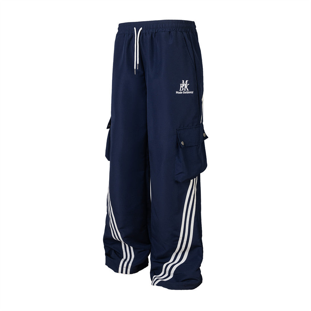 Halloy™ Side Striped Three-bar Loose Wide-leg Pants