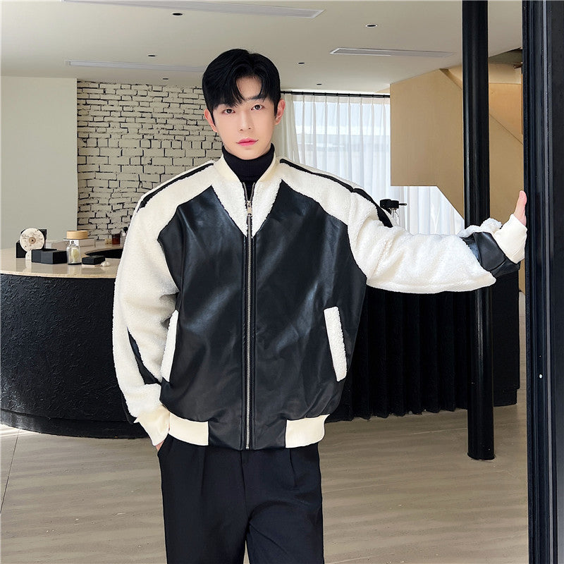 Halloy™ Leather Lambswool Jacket