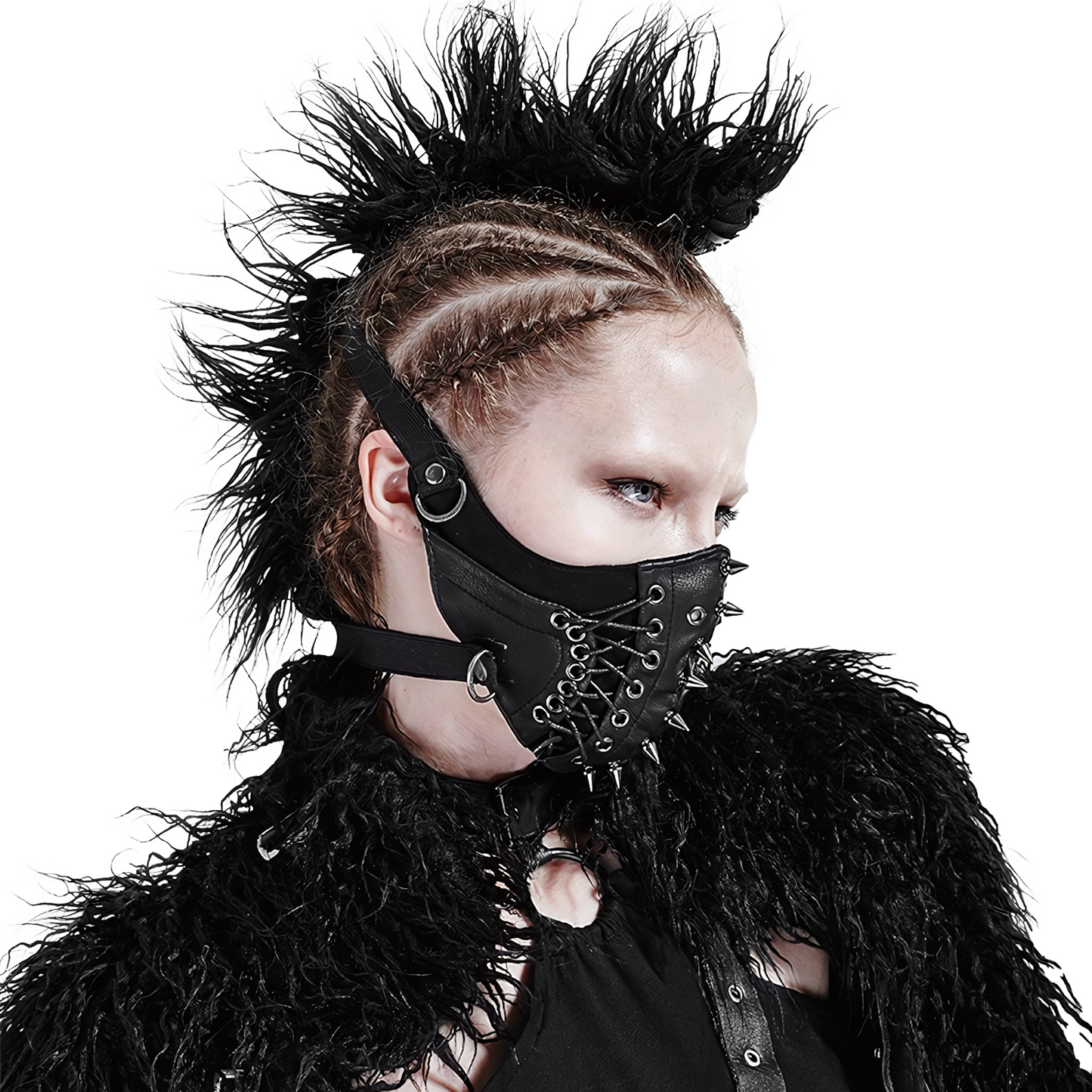 Halloy™ Shadow Spire Leather Mask (Rock & Punk)