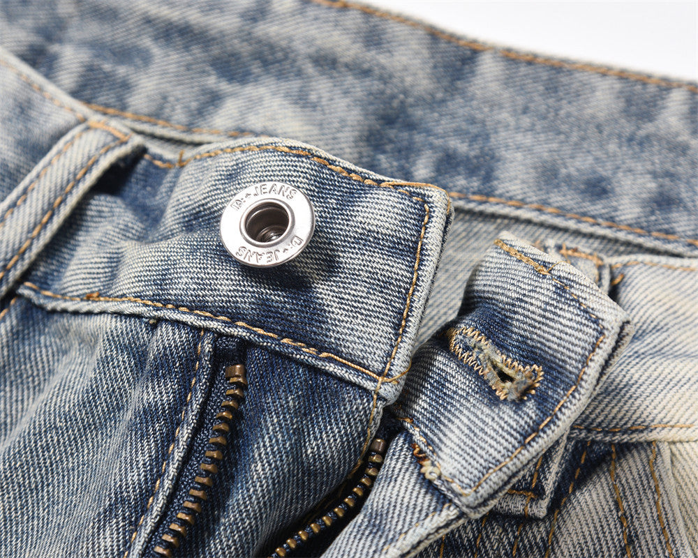 Halloy™ Washed And Worn Inkjet Flared Jeans