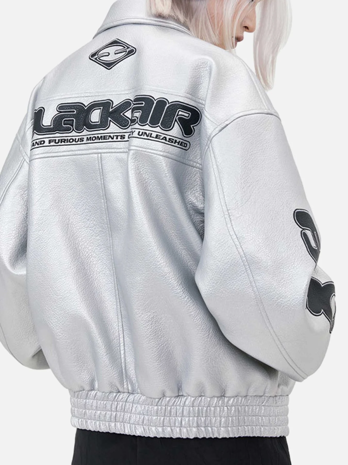 Halloy™ "BLACK AIR" Racing PU Leather Jacket
