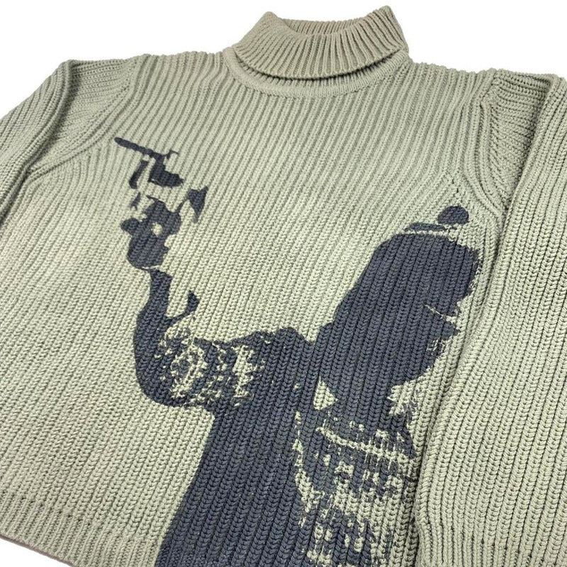 Halloy™ Loose Printed Turtleneck Sweater