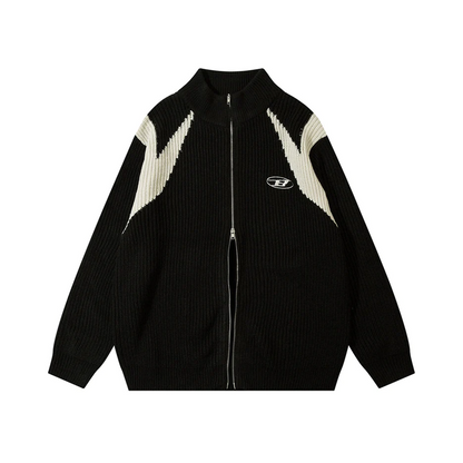 Halloy™ American Style Zipper Cardigan Sweater