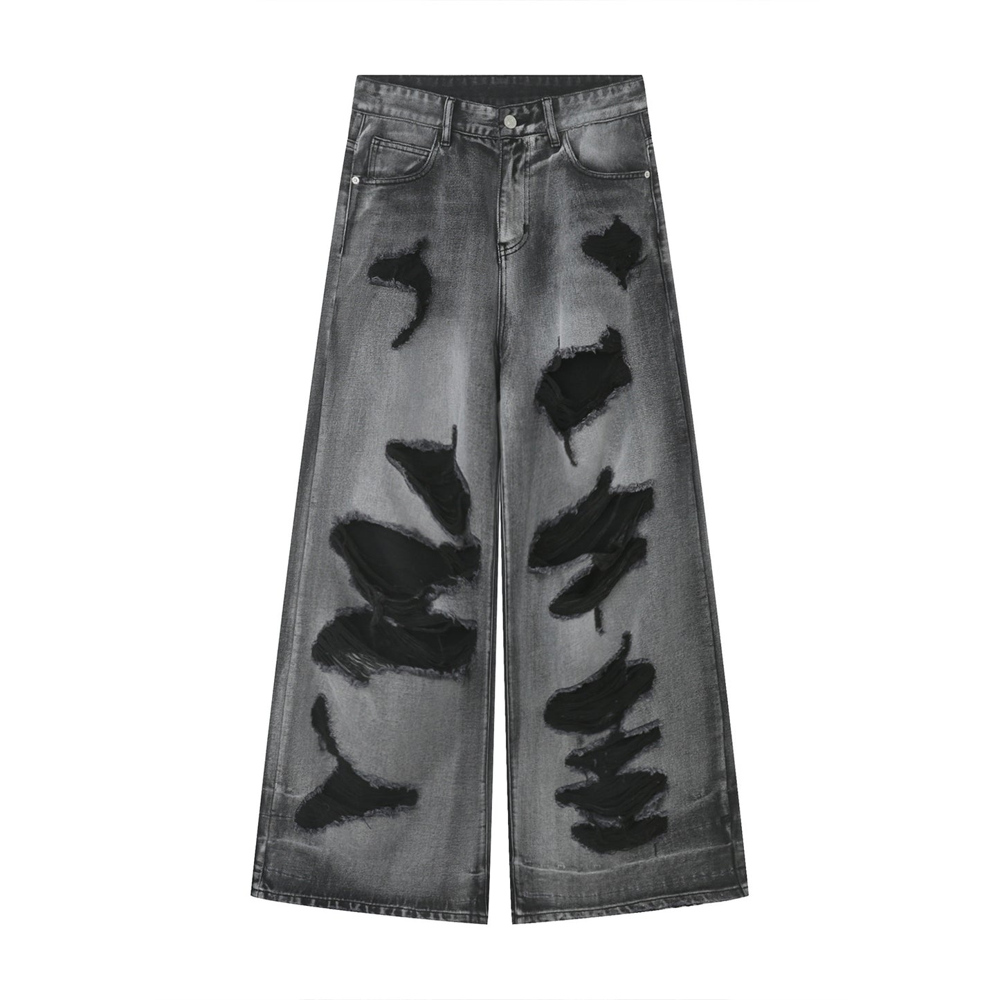 Halloy™ Ripped Mopping Denim Trousers