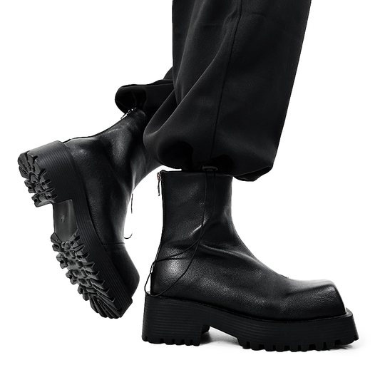 Halloy™ Platform Square Toe Martin Boots