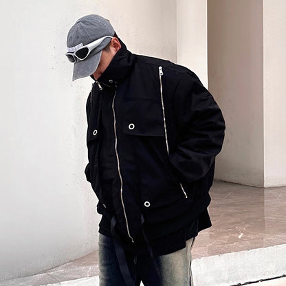 Halloy™ Baseball Cotton-padded Jacket Stitching Design Sense