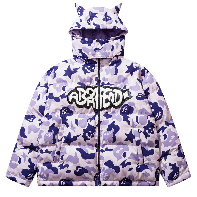 Halloy™ Printed Embroidered Masked Horn Coat