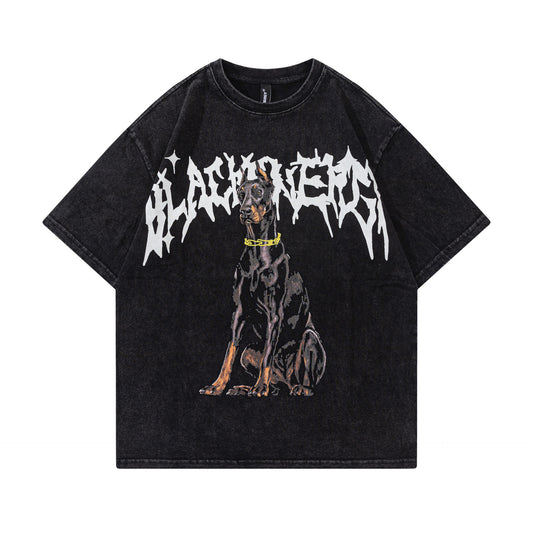 Halloy™ Letter Short Sleeve Doberman Pinscher Printed T-Shirt