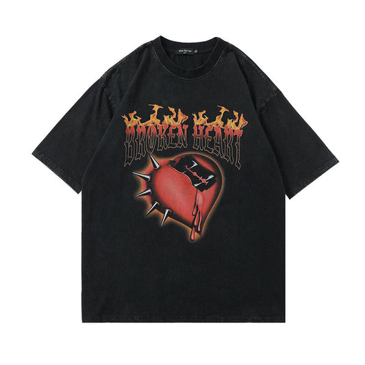 Halloy™ Hip Hop Streetwear Washed T-shirt