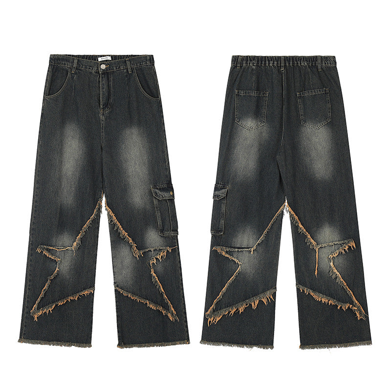 Halloy™ American Retro Star Washed Jeans