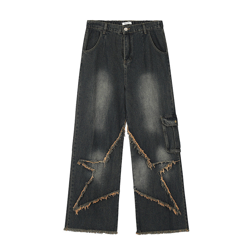 Halloy™ American Retro Star Washed Jeans