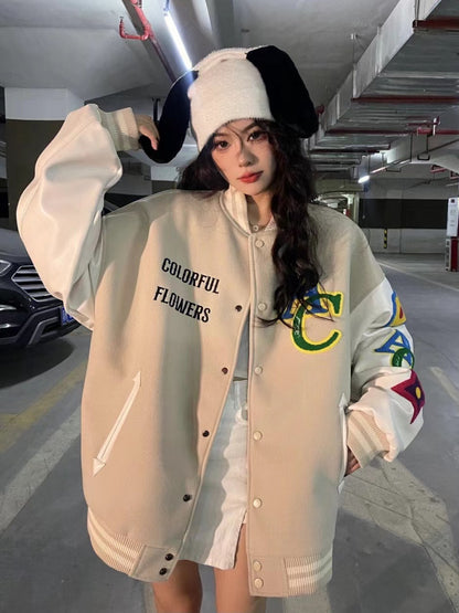 Halloy™ Baseball Uniform Loose Varsity Jacket