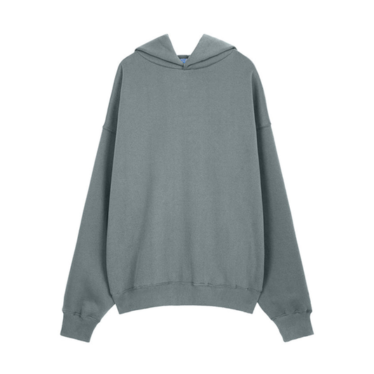 Halloy™ Pure Color Plus Velvet Padded Shoulder Off Hoodie