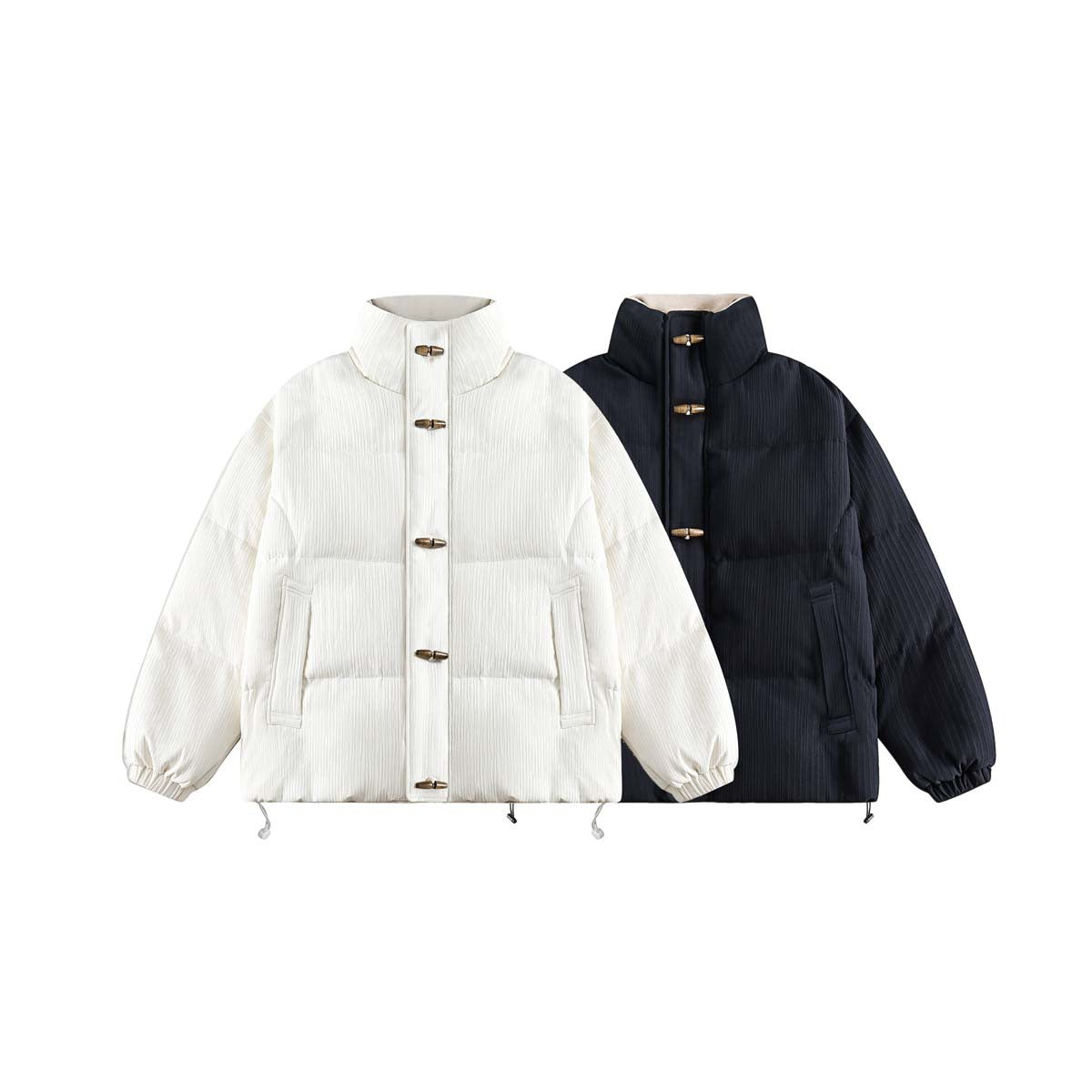 Halloy™ Basic Horn Button Puffer Jacket