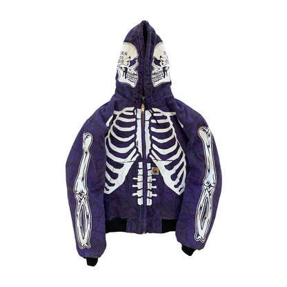 Halloy™ Skeleton Hoodie Custom Full Face Zip