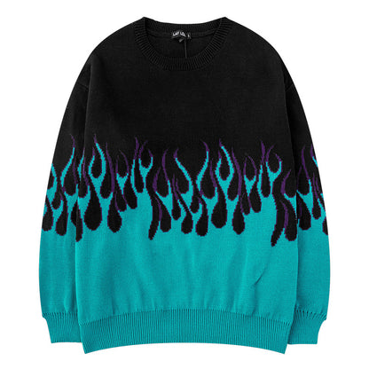 Halloy™ Printed Flame Jacquard Sweater