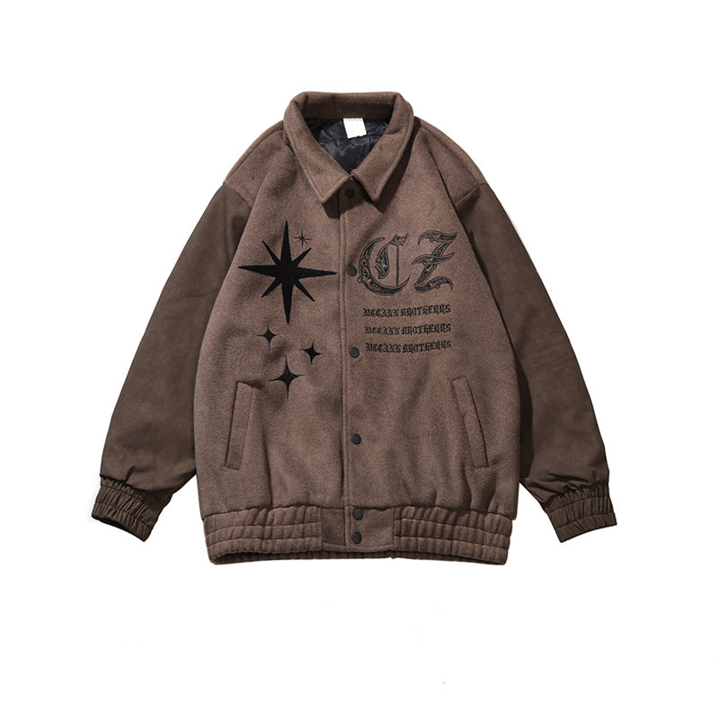 Halloy™ Vintage Embroidered Baseball Jacket