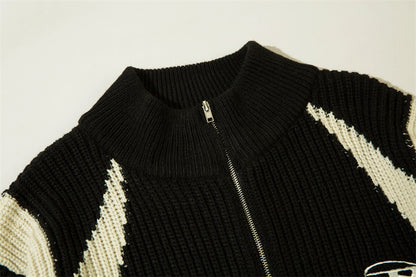 Halloy™ American Style Zipper Cardigan Sweater