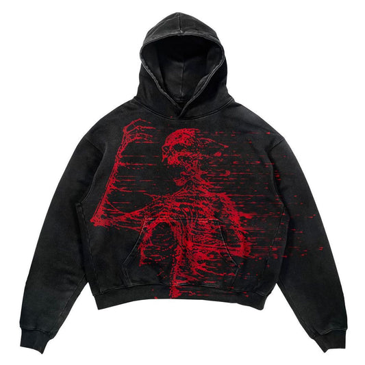 Halloy™ Skeleton Design Printed Hoodie